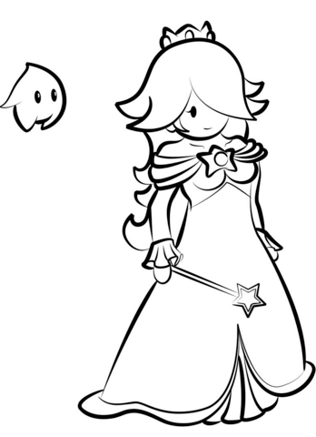 Rosalina With Luma Coloring Page